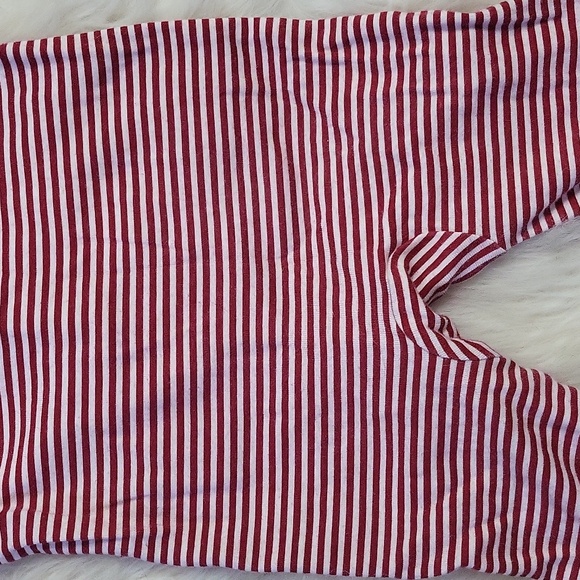 CHILDREN'S PLACE Unisex red & white stripe winter theme footie pajamas size 3T - Picture 4 of 6